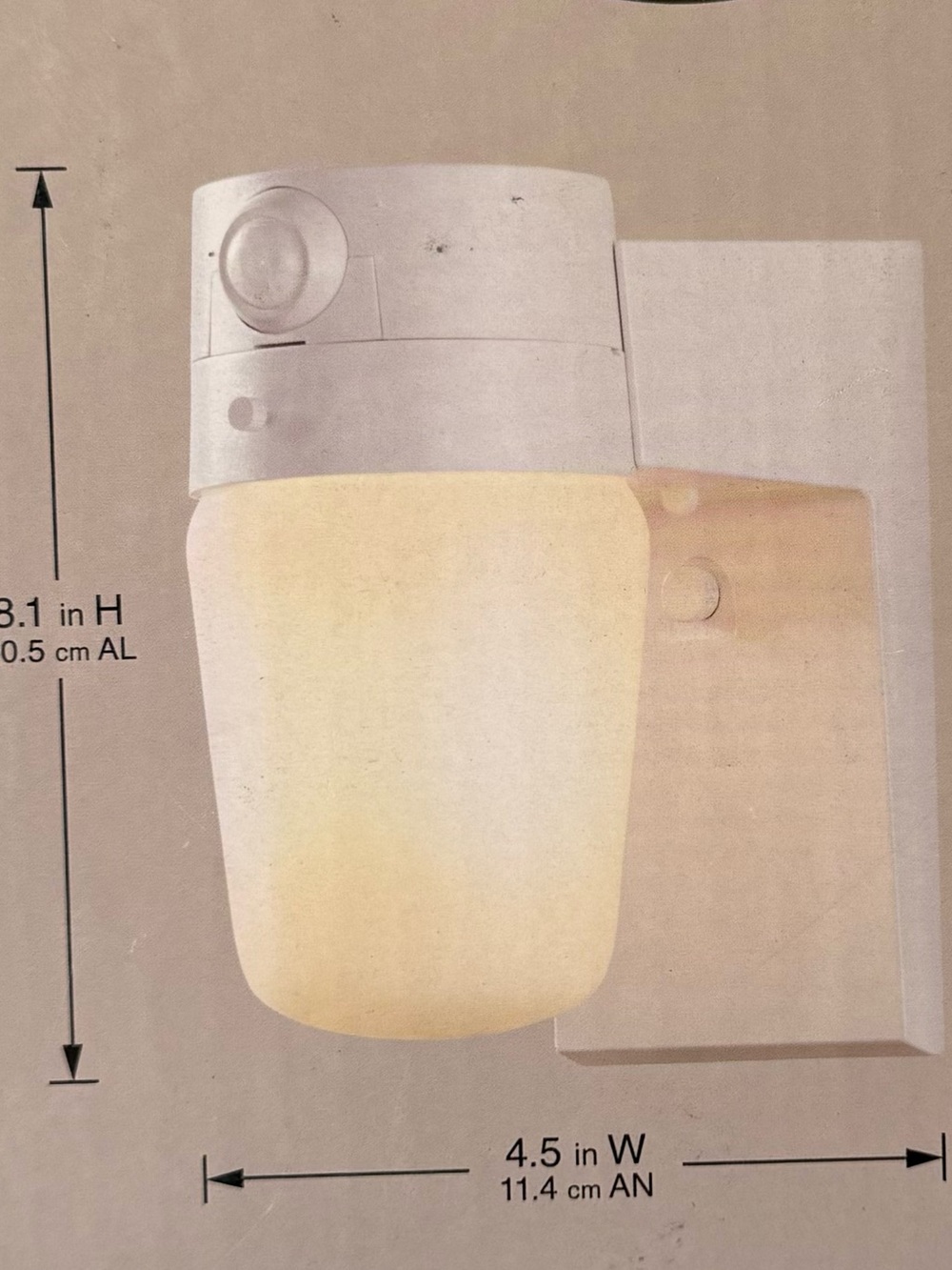 HAMPTON BAY 💡MOTION SENSING EXTERIOR WALL LANTERN💡 WHITE FINISH 🌟NIB🌟 - Picture 6 of 9